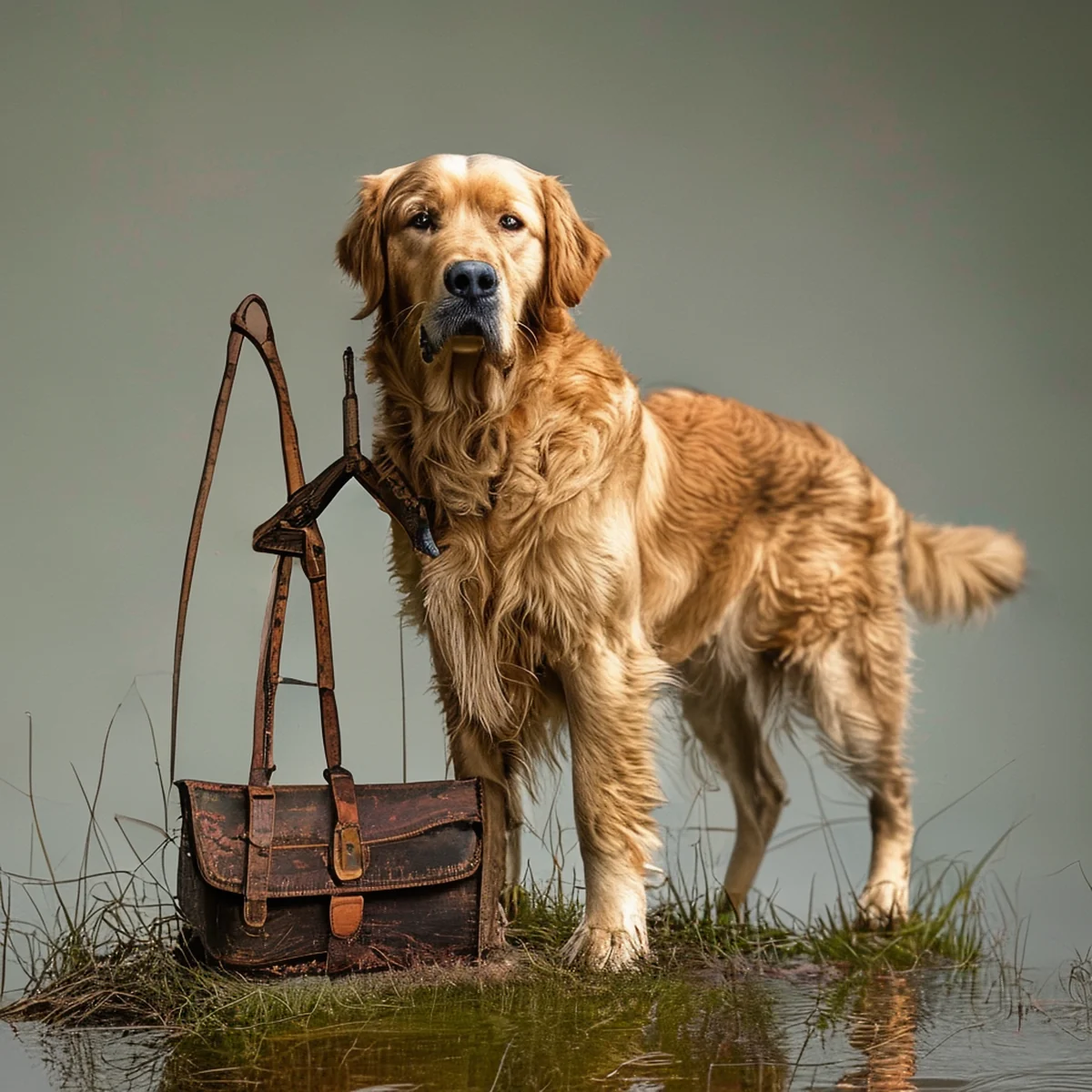 Golden Retriever during a veterinary health check