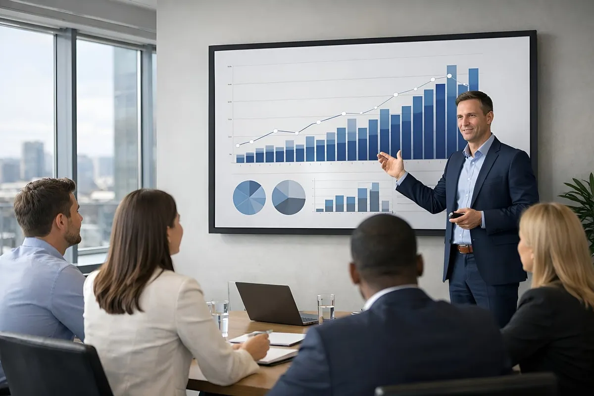 presentation, statistics, graph, meeting, business, analysis, team, projector, manager, consultation, conference room, people, leadership, collaboration, strate