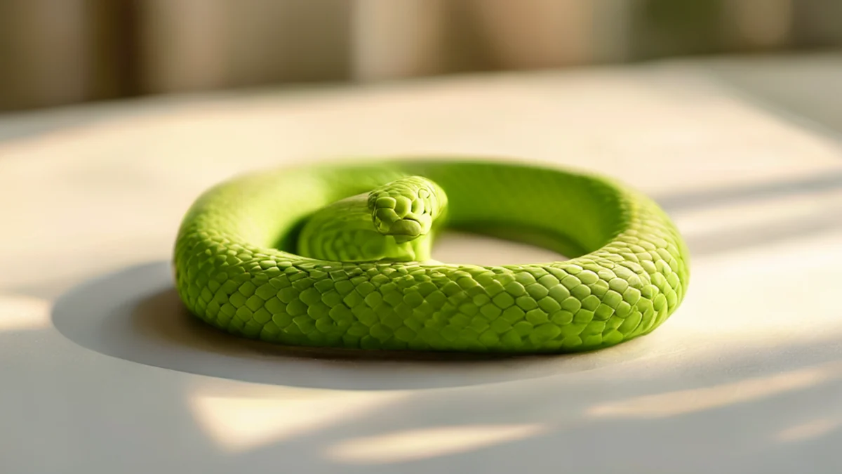 A plastic snake toy for pets, colorful and soft.