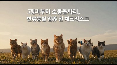 고양이부터 소동물까지, 반려동물 입양 전 체크리스트
